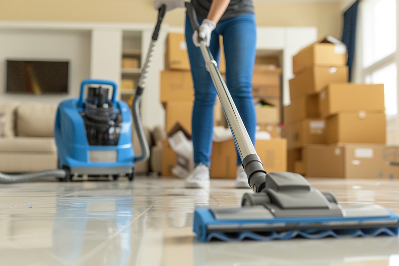 Assistante ménagère professionnelle organisant efficacement des cartons lors d'un déménagement à Amiens pour bénéficier d'une aide ménagère attentive et expérimentée.