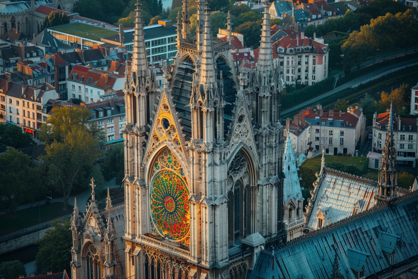 Vue panoramique d'Amiens soulignant les zones stratégiques pour l'investissement immobilier en Picardie